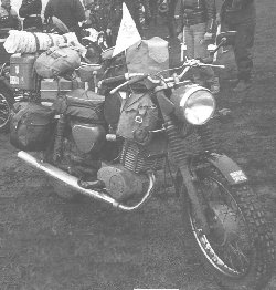 A well laden TS at the MZRC stand 1991 BMF rally (19K)